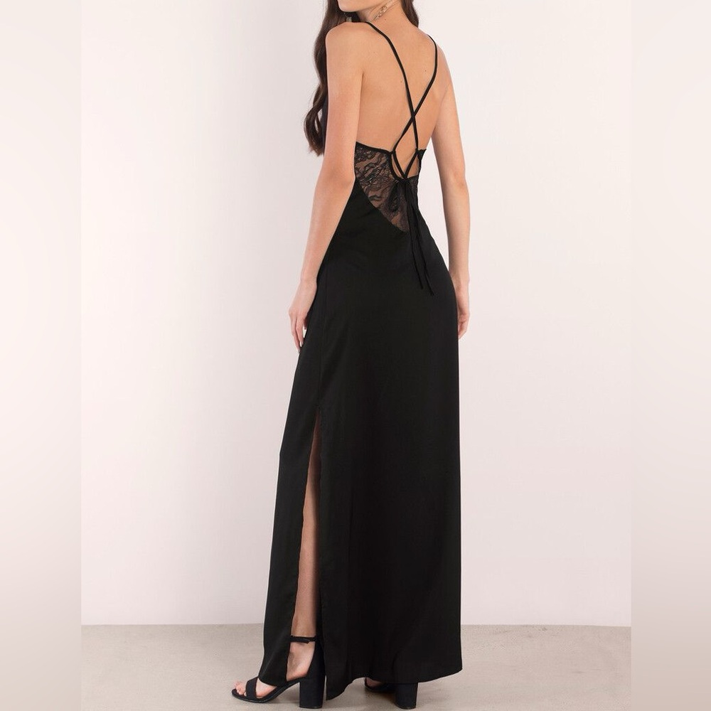 Tobi Black Lace-Back Maxi Dress